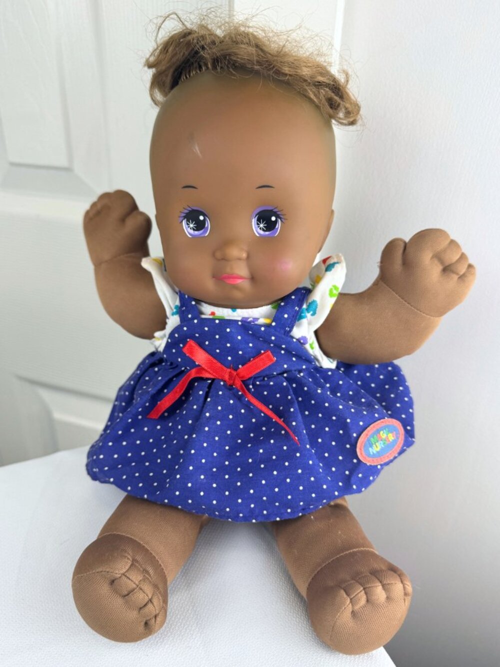 Vintage AA Magic Nursery Baby with Original Blue Dress 1989 Mattel